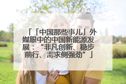「中国那些事儿」外媒眼中的中国新能源发展：“非凡创新、稳步前行、需求侧强劲”