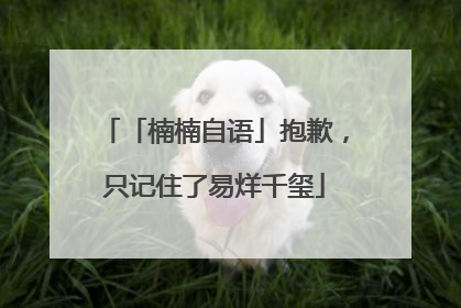 「楠楠自语」抱歉，只记住了易烊千玺