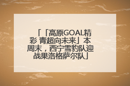 「高原GOAL精彩 青超向未来」本周末，西宁雪豹队迎战果洛格萨尔队