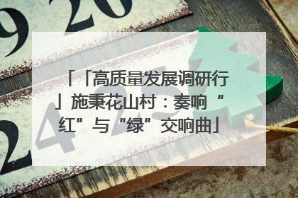 「高质量发展调研行」施秉花山村：奏响“红”与“绿”交响曲