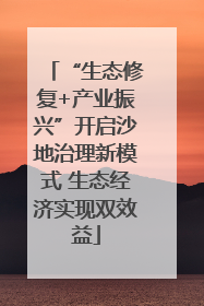 “生态修复+产业振兴”开启沙地治理新模式 生态经济实现双效益