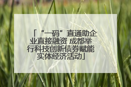 “一码”直通助企业直接融资 成都举行科技创新债券赋能实体经济活动