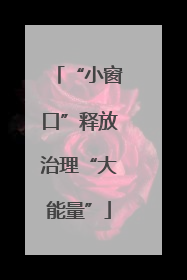“小窗口”释放治理“大能量”
