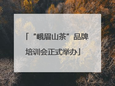 “峨眉山茶”品牌培训会正式举办