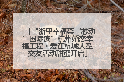 “浙里幸福荟‘芯动’国际滨”杭州婚恋幸福工程・爱在杭城大型交友活动甜蜜开启