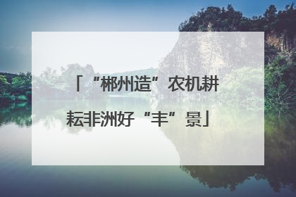 “郴州造”农机耕耘非洲好“丰”景