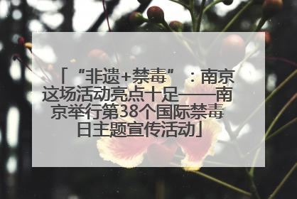 “非遗+禁毒”：南京这场活动亮点十足——南京举行第38个国际禁毒日主题宣传活动