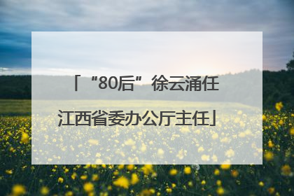 “80后”徐云涌任江西省委办公厅主任