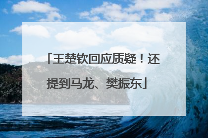 王楚钦回应质疑！还提到马龙、樊振东
