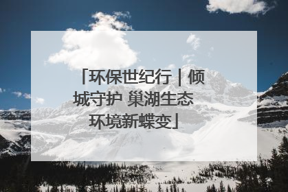 环保世纪行｜倾城守护 巢湖生态环境新蝶变