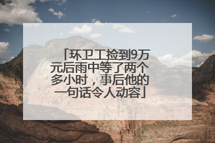 环卫工捡到9万元后雨中等了两个多小时，事后他的一句话令人动容