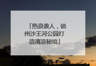 热浪袭人，德州沙王河公园打造清凉秘境