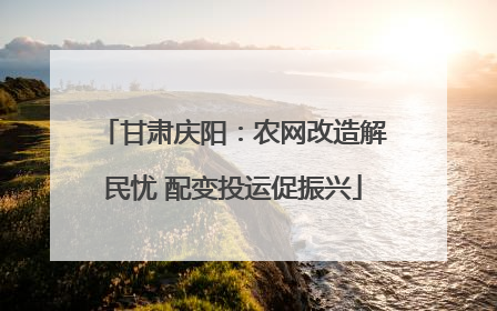 甘肃庆阳：农网改造解民忧 配变投运促振兴