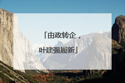 由政转企，叶建强履新