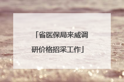 省医保局来威调研价格招采工作