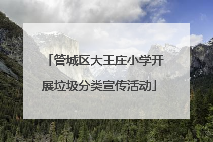 管城区大王庄小学开展垃圾分类宣传活动
