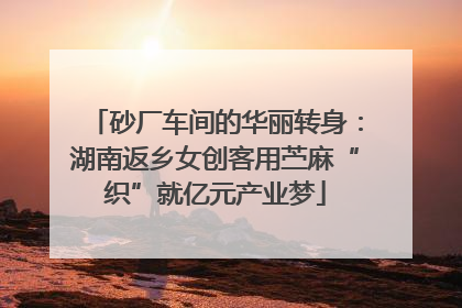 砂厂车间的华丽转身：湖南返乡女创客用苎麻“织”就亿元产业梦