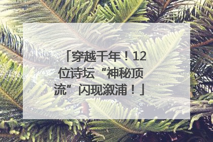 穿越千年！12 位诗坛“神秘顶流”闪现溆浦！