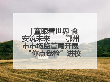 童眼看世界 食安筑未来——鄂州市市场监管局开展“你点我检”进校园六一特别活动