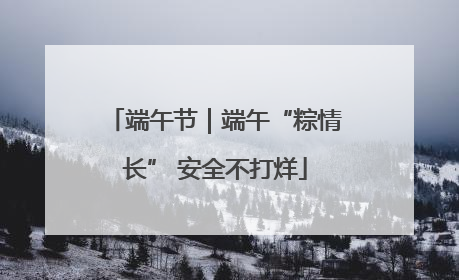 端午节｜端午“粽情长” 安全不打烊