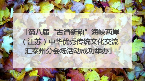 第八届“古漕新韵”海峡两岸（江苏）中华优秀传统文化交流汇泰州分会场活动成功举办