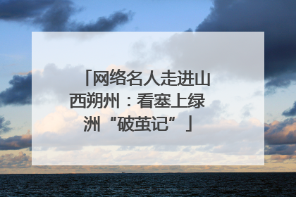 网络名人走进山西朔州：看塞上绿洲“破茧记”