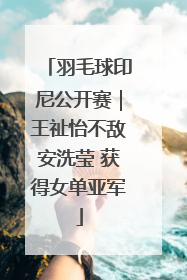 羽毛球印尼公开赛｜王祉怡不敌安洗莹 获得女单亚军