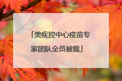 美疾控中心疫苗专家团队全员被裁