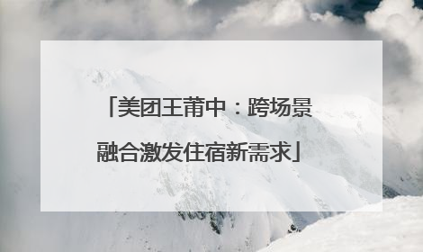 美团王莆中：跨场景融合激发住宿新需求