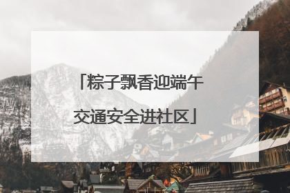 粽子飘香迎端午 交通安全进社区