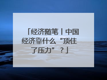 经济随笔丨中国经济靠什么“顶住了压力”？
