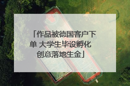 作品被德国客户下单 大学生毕设孵化创意落地生金