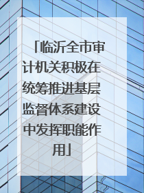 临沂全市审计机关积极在统筹推进基层监督体系建设中发挥职能作用