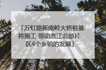 万虹路新庵岭大桥桩基将施工 带动洛江北部片区4个乡镇的发展
