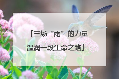 三场“雨”的力量温润一段生命之路