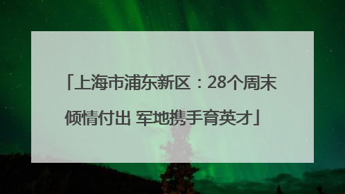 上海市浦东新区：28个周末倾情付出 军地携手育英才
