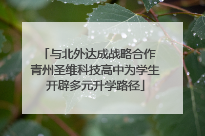 与北外达成战略合作 青州圣维科技高中为学生开辟多元升学路径