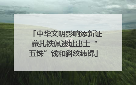 中华文明影响添新证 蒙扎铁佩遗址出土“五铢”钱和斜纹纬锦