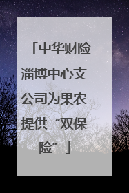 中华财险淄博中心支公司为果农提供“双保险”