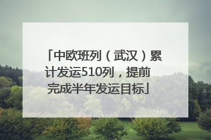 中欧班列（武汉）累计发运510列，提前完成半年发运目标
