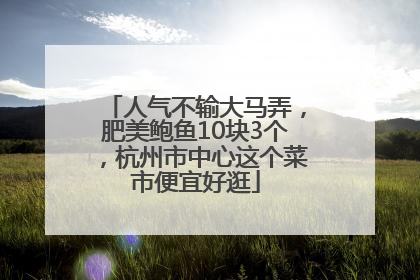 人气不输大马弄，肥美鲍鱼10块3个，杭州市中心这个菜市便宜好逛