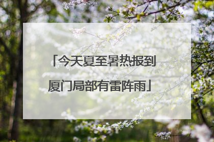 今天夏至暑热报到 厦门局部有雷阵雨