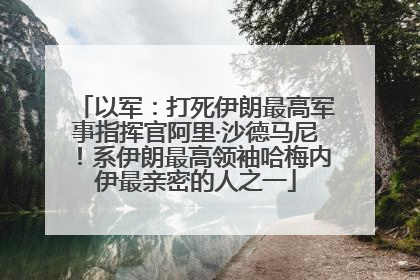 以军：打死伊朗最高军事指挥官阿里·沙德马尼！系伊朗最高领袖哈梅内伊最亲密的人之一