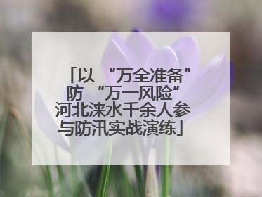以 “万全准备” 防 “万一风险” 河北涞水千余人参与防汛实战演练