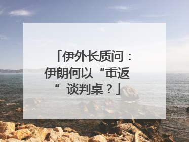伊外长质问：伊朗何以“重返”谈判桌？