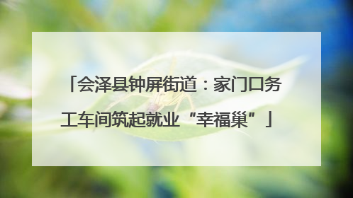 会泽县钟屏街道：家门口务工车间筑起就业“幸福巢”