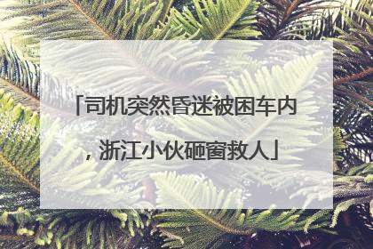 司机突然昏迷被困车内，浙江小伙砸窗救人