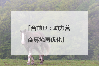 台前县：助力营商环境再优化