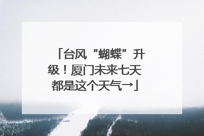 台风“蝴蝶”升级！厦门未来七天都是这个天气→