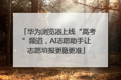 华为浏览器上线“高考”频道，AI志愿助手让志愿填报更稳更准